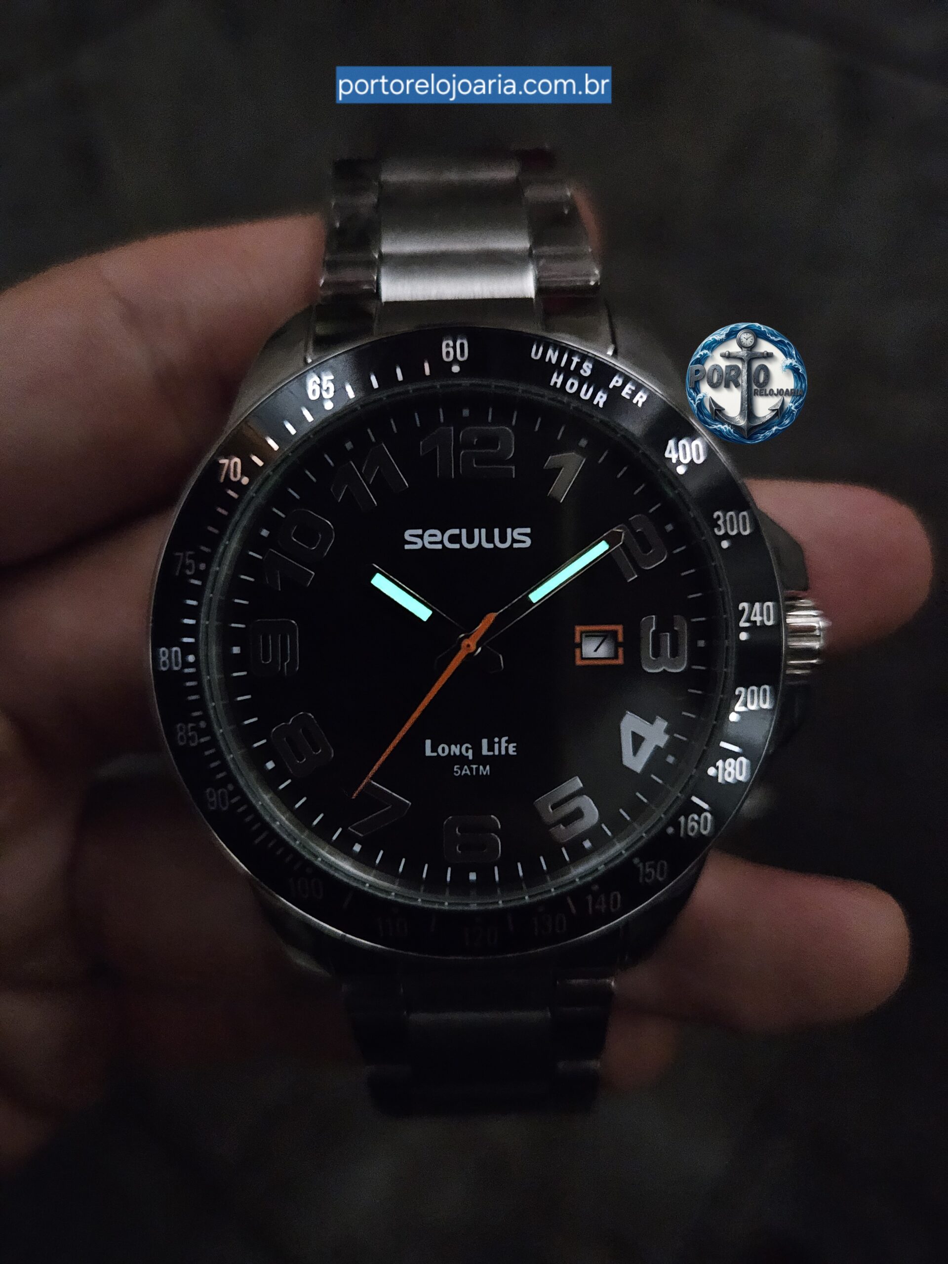 Relógio Seculus Masculino Long Life Aço Calendário Prata 20928G0SVNA2 - Imagem 7