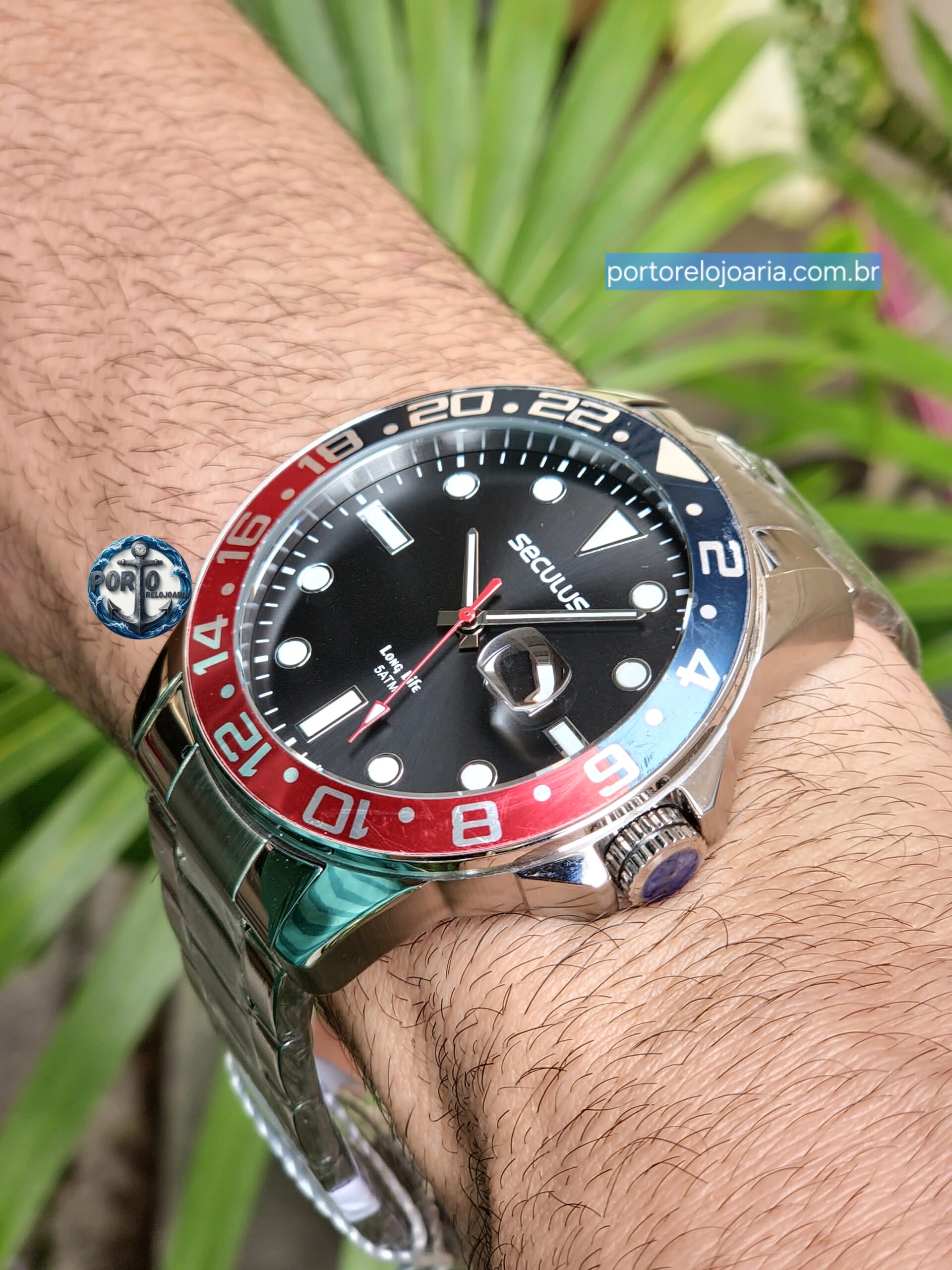 Relógio Masculino Long Life Aço Calendário Prata 44210G0SVNA1 - Imagem 5