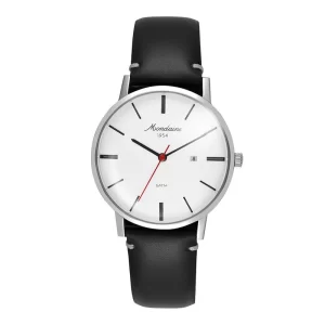 Relógio Mondaine Unissex Clássico Prata Couro Genuíno Calendário 32888G0MVNC3