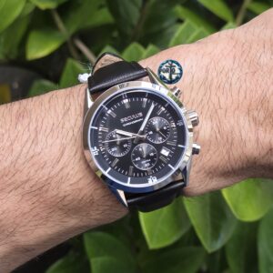 Relógio Seculus Masculino Prata Cronógrafo Mostrador Preto 77339G0SVNC1