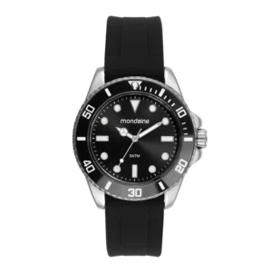 Relógio Masculino Mostrador Preto Pulseira em Silicone 32902G0MVNI1