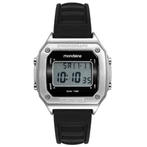 Relógio Masculino Digital Preto Silicone Quadrado 32952G0MVNI4